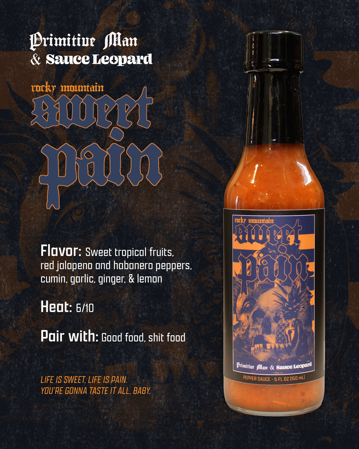 Rocky Mountain Sweet Pain - Primitive Man hot sauce (Limited Release!)
